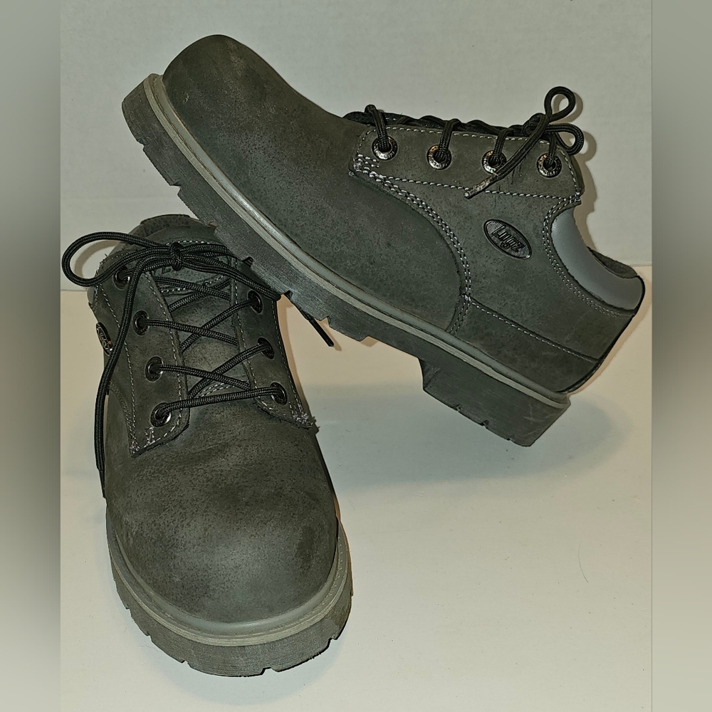 Lugz By NY Lug Co. Men's Leather Shoes Sz 8 Gray MDRLN 025 Slip Resistant Work